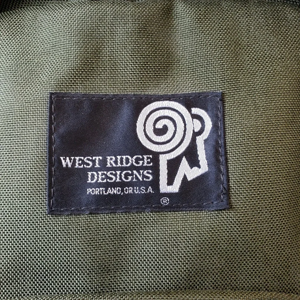 West Ridge Designs Leather Bottom Backpack Olive Green Canvas Granola Gorpcore
